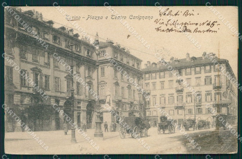 Torino Città Piazza Teatro Carignano ABRASA cartolina MZ8107 – fronte