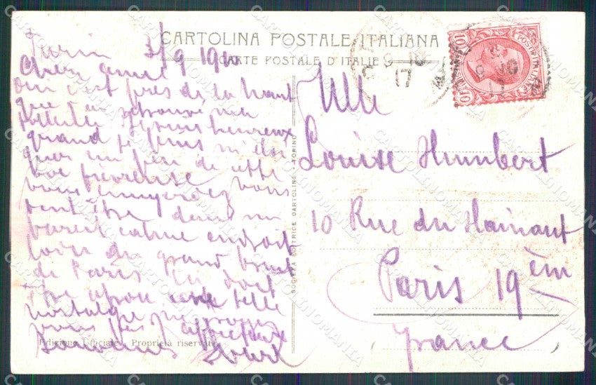 Torino Città Seduta Primo Parlamento Italiano Parla Cavour cartolina MZ8112 – retro