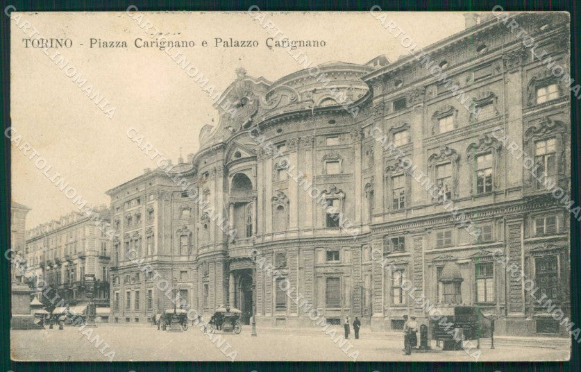 Torino Città Piazza Palazzo Carignano PIEGHINA cartolina MZ8120 – fronte