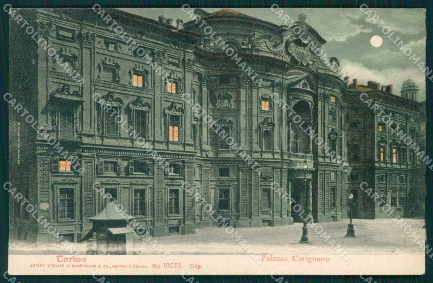 Torino Città Palazzo Carignano Chiaro di Luna cartolina MZ8123 – fronte
