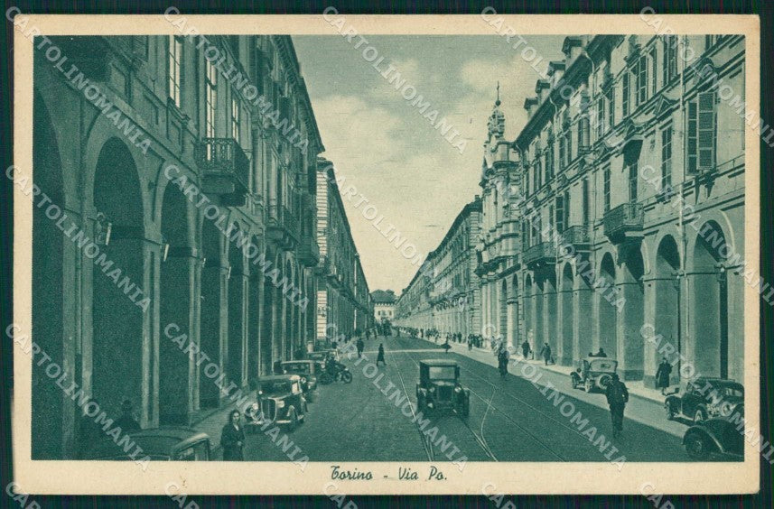 Torino Città Via Po Automobili cartolina MZ8138 – fronte