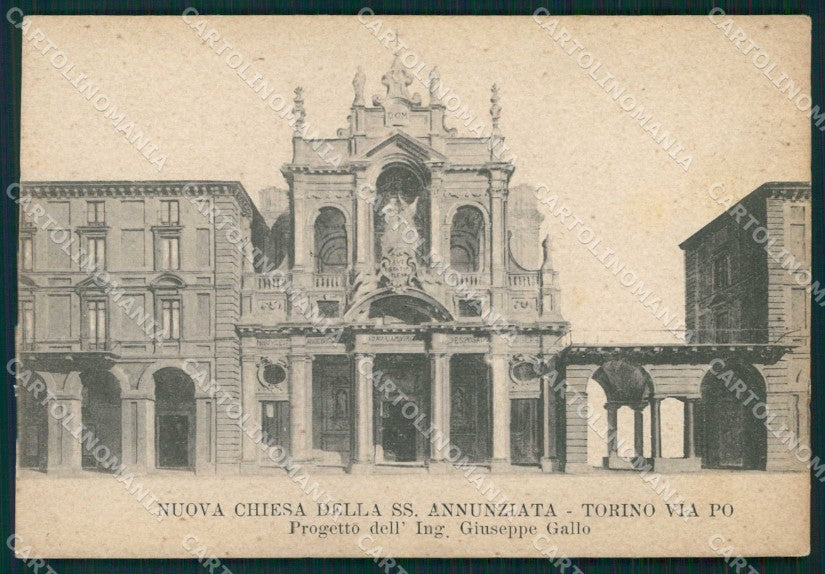 Torino Città Via Po Nuova Chiesa dell'Annunziata cartolina MZ8142 – fronte