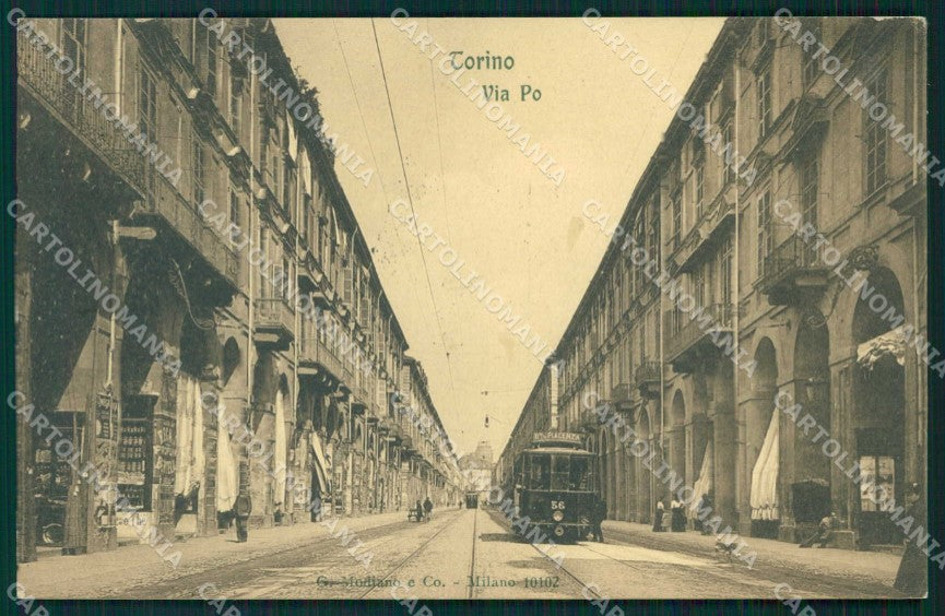 Torino Città Via Po Tram Modiano 10102 cartolina MZ8144 – fronte