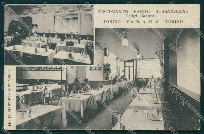 Torino Città Via Po Ristorante Sala Pranzo ABRASA cartolina MZ8150 – fronte