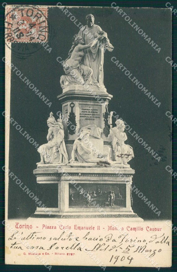 Torino Città Piazza Carlo Emanuele II Cavour Modiano 2727 cartolina MZ8168 – fronte