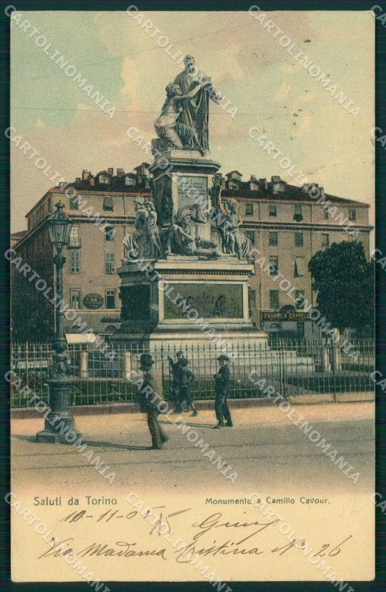 Torino Città Saluti da Monumento Camillo Cavour cartolina MZ8170 – fronte