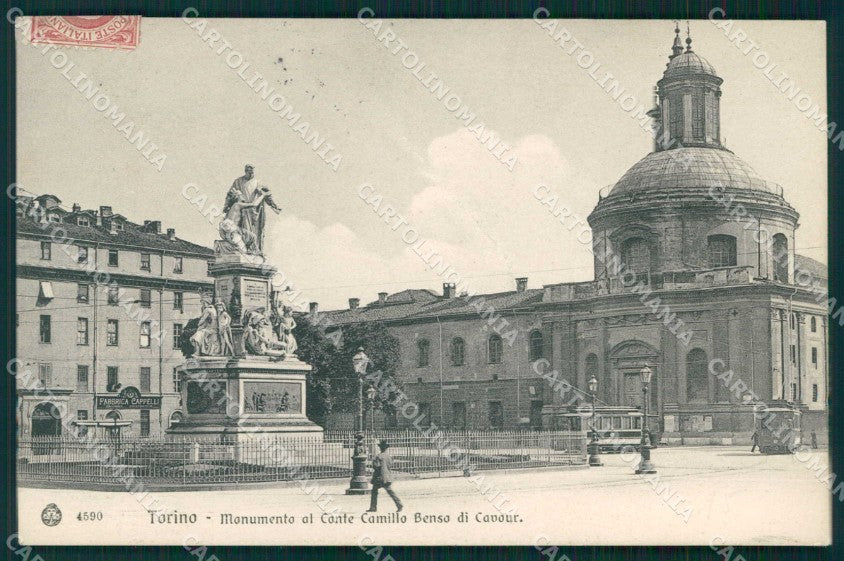 Torino Città Monumento Conte Camillo Benso Cavour Brunner 4590 cartolina MZ8173 – fronte