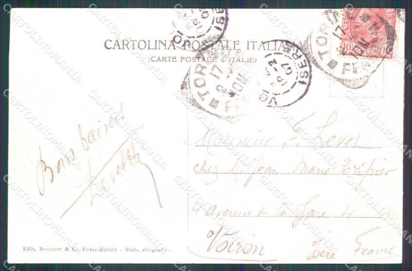 Torino Città Monumento Conte Camillo Benso Cavour Brunner 4590 cartolina MZ8173 – retro