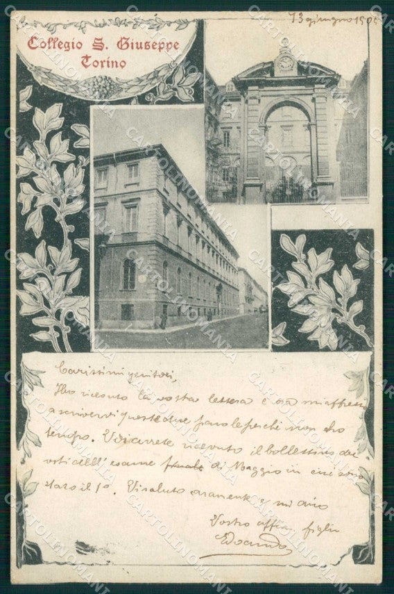 Torino Città Collegio San Giuseppe cartolina MZ8178 – fronte