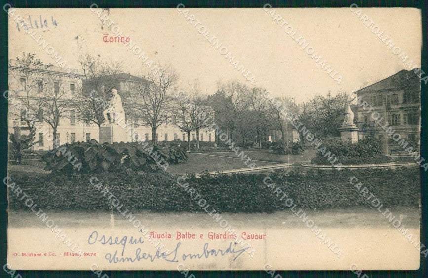 Torino Città Aiuola Balbo Giardino Cavour Modiano 3674 cartolina MZ8191 – fronte