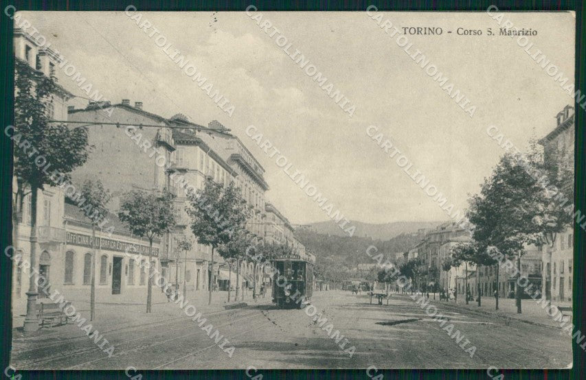 Torino Città Corso San Maurizio Tram cartolina MZ8211 – fronte