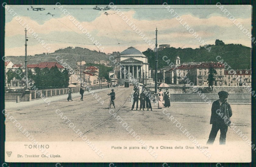 Torino Città Ponte di Po Tram Gran Madre di Dio Trenkler cartolina MZ8252 – fronte