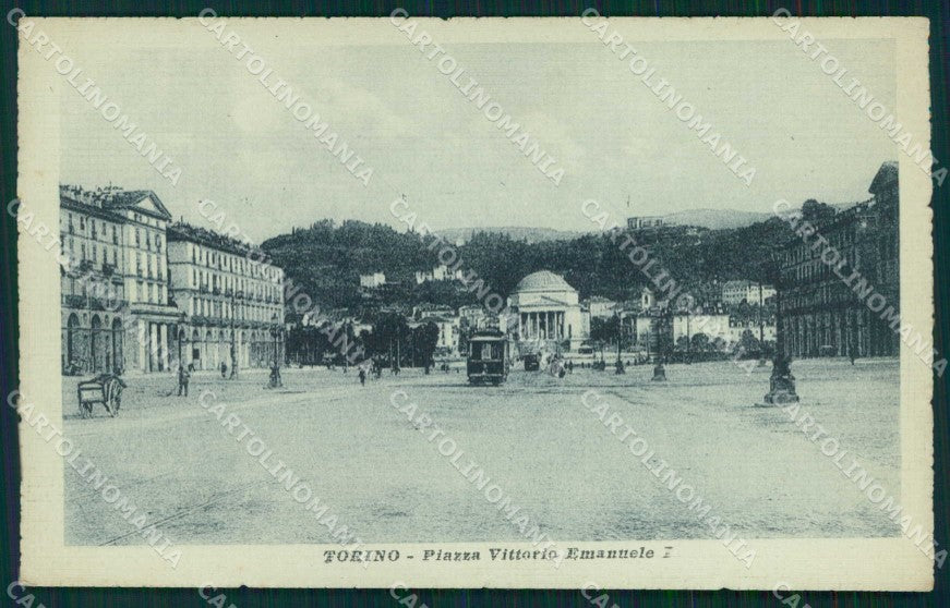 Torino Città Piazza Vittorio Emanuele Tram cartolina MZ8262 – fronte