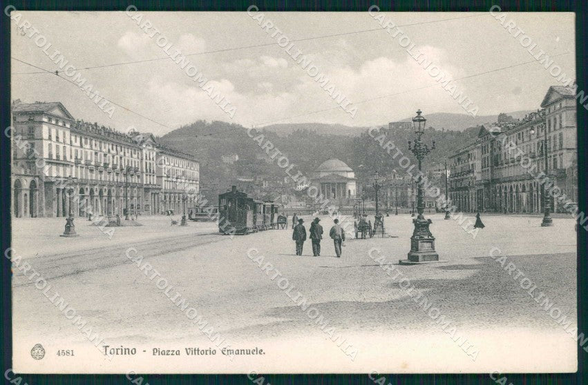 Torino Città Piazza Vittorio Emanuele Tram Brunner 4581 cartolina MZ8264 – fronte
