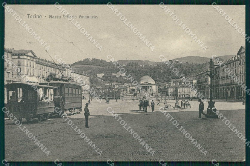 Torino Città Piazza Vittorio Emanuele Tram Brunner 4710 cartolina MZ8267 – fronte