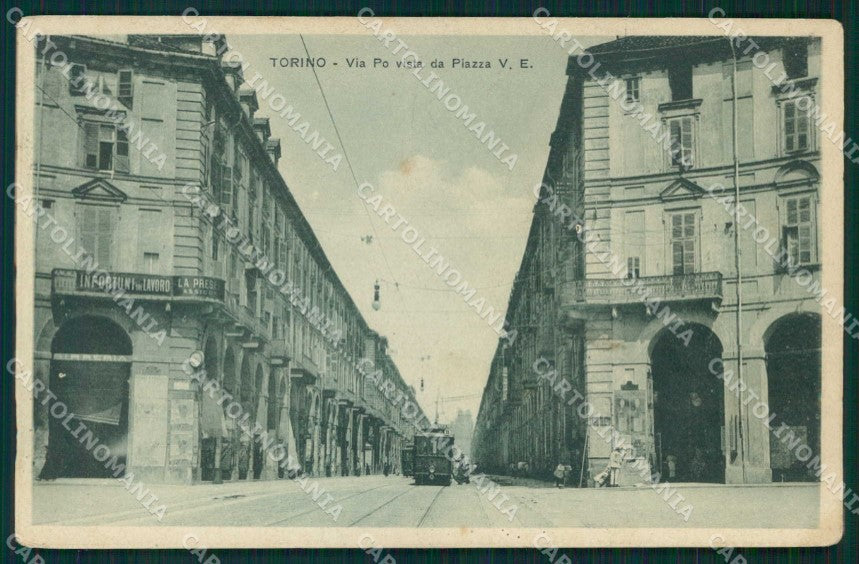 Torino Città Via Po Vista da Piazza Vittorio Emanuele cartolina MZ8275 – fronte