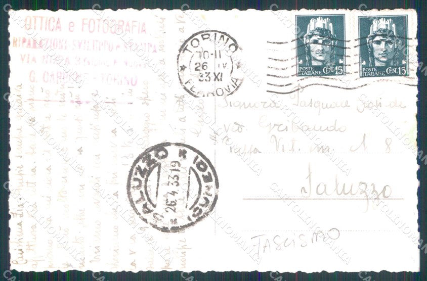 Torino Città Fascismo Foto cartolina MZ8284 – retro