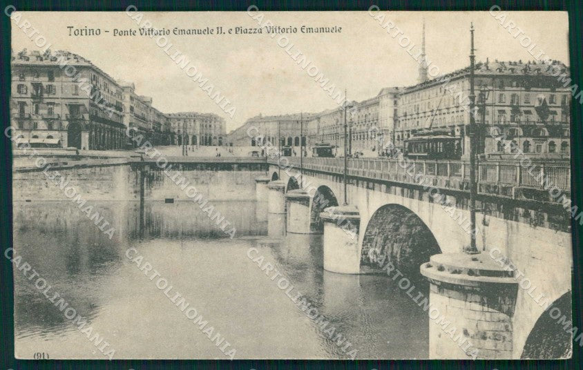 Torino Città Ponte Piazza Vittorio Emanuele II Tram cartolina MZ8307 – fronte