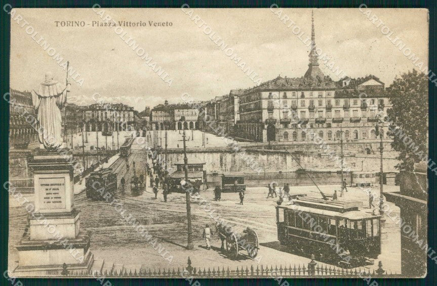 Torino Città Piazza Vittorio Veneto Tram STRAPPINI cartolina MZ8321 – fronte