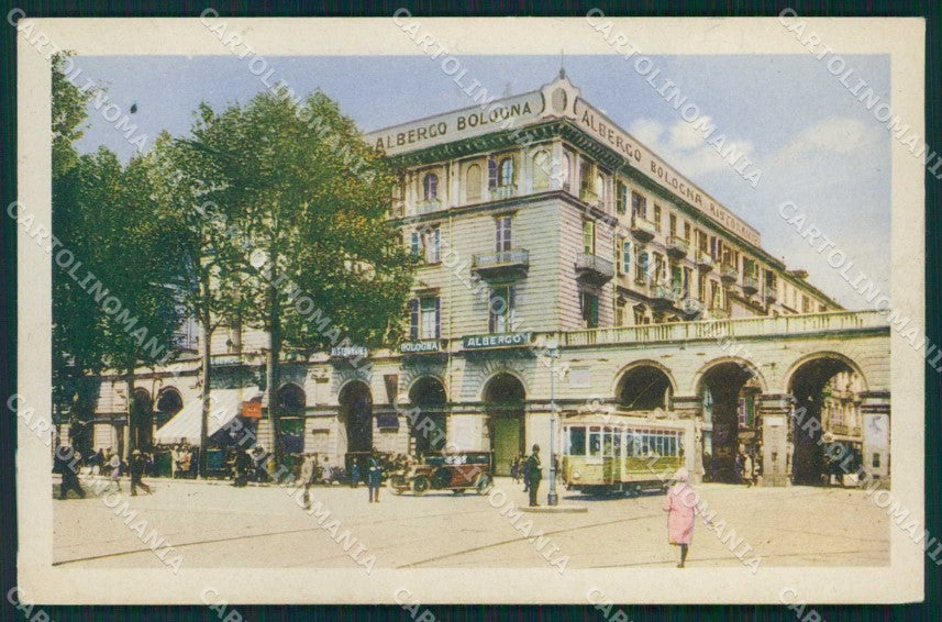 Torino Città Albergo Ristorante Bologna Tram cartolina MZ8352 – fronte