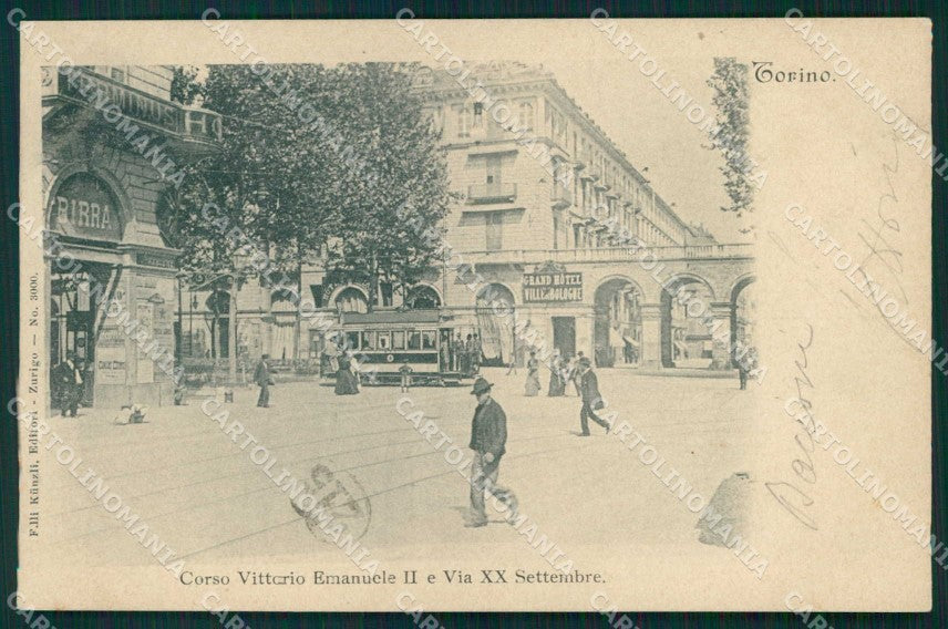Torino Città Corso Vit Emanuele II Via XX Settembre Kunzli 3000 cartolina MZ8357 – fronte