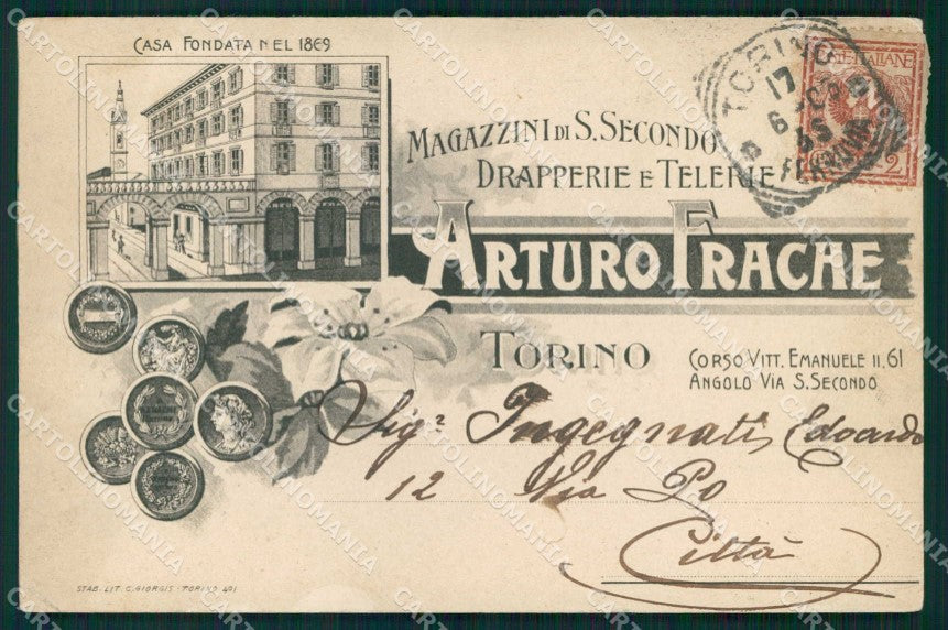 Torino Città Magazzini San Secondo Corso Vittorio Emanuele II cartolina MZ8362 – fronte