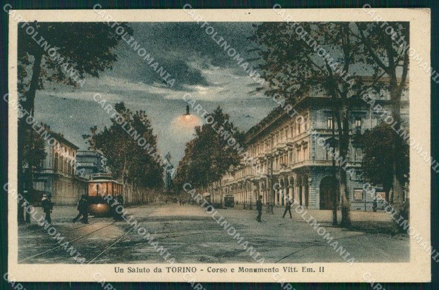 Torino Città Saluto da Corso Vittorio Emanuele II Tram cartolina MZ8371 – fronte