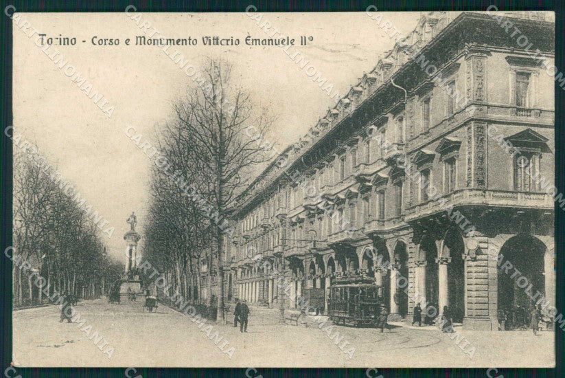 Torino Città Corso Monumento Vittorio Emanuele II Tram cartolina MZ8375 – fronte
