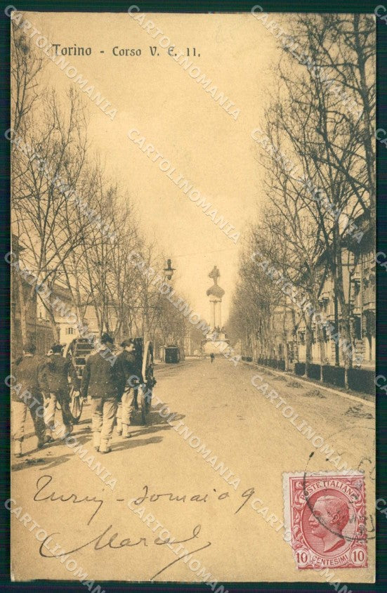 Torino Città Corso Vittorio Emanuele II Militari cartolina MZ8382 – fronte