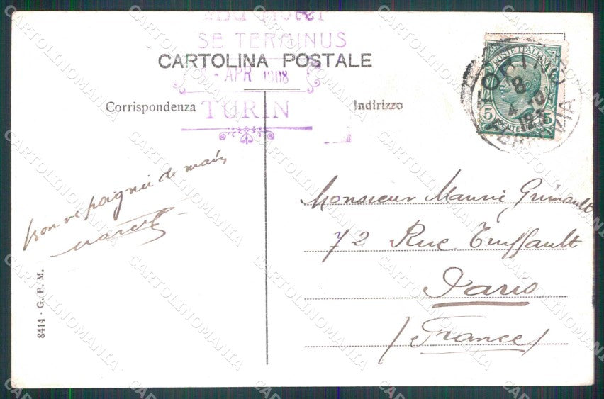 Torino Città Corso Vittorio Emanuele II Militari cartolina MZ8383 – retro