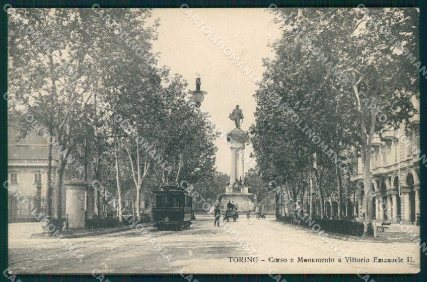Torino Città Corso Monumento Vittorio Emanuele II Tram cartolina MZ8384 – fronte