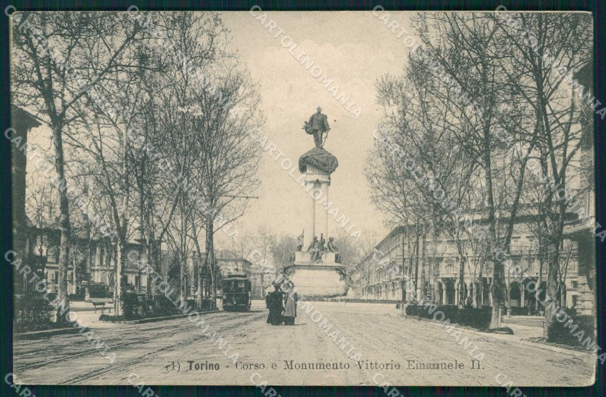 Torino Città Corso Monumento Vittorio Emanuele II Tram cartolina MZ8386 – fronte