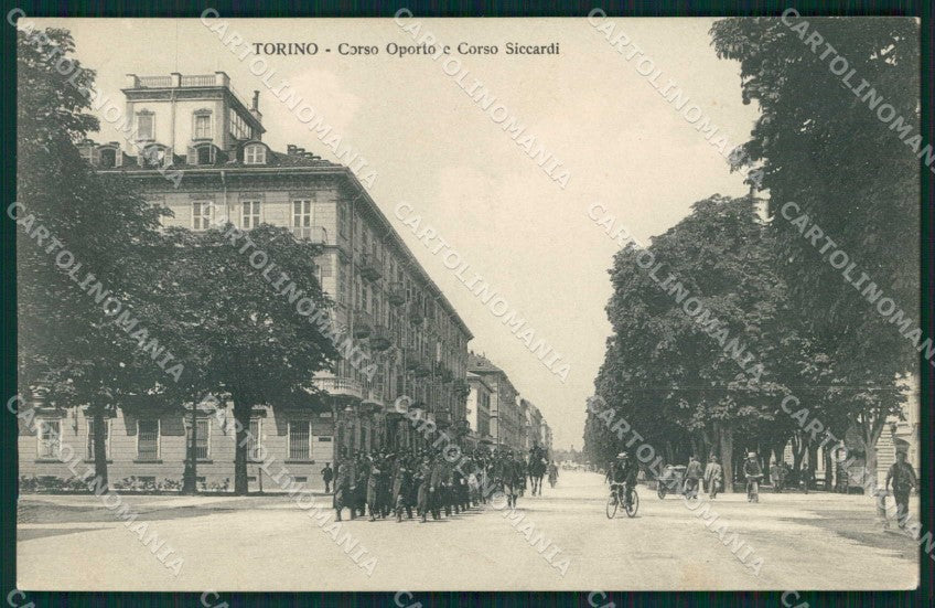 Torino Città Corso Oporto Corso Siccardi Marcia Militari cartolina MZ8446 – fronte