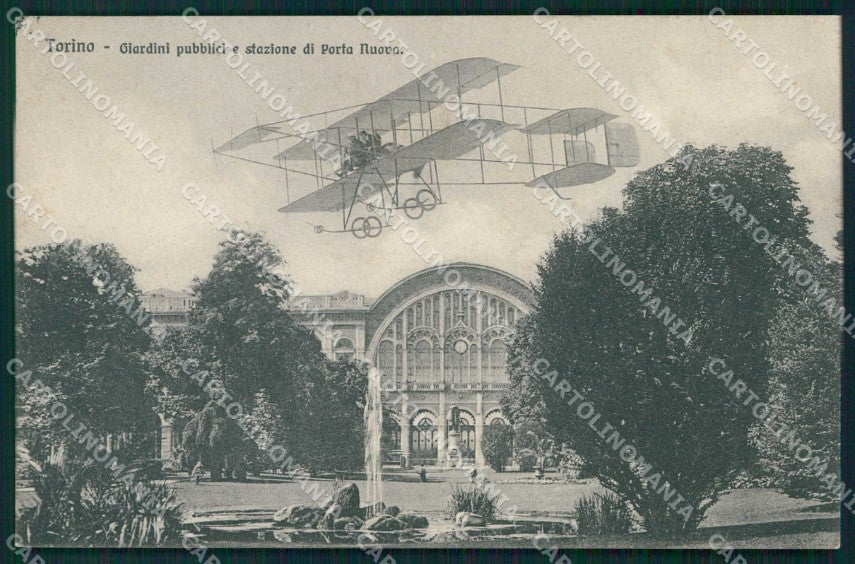 Torino Città Giardini Stazione Porta Nuova Aviazione cartolina MZ8454 – fronte