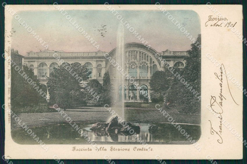 Torino Città Giardino Facciata Stazione Centrale cartolina MZ8456 – fronte