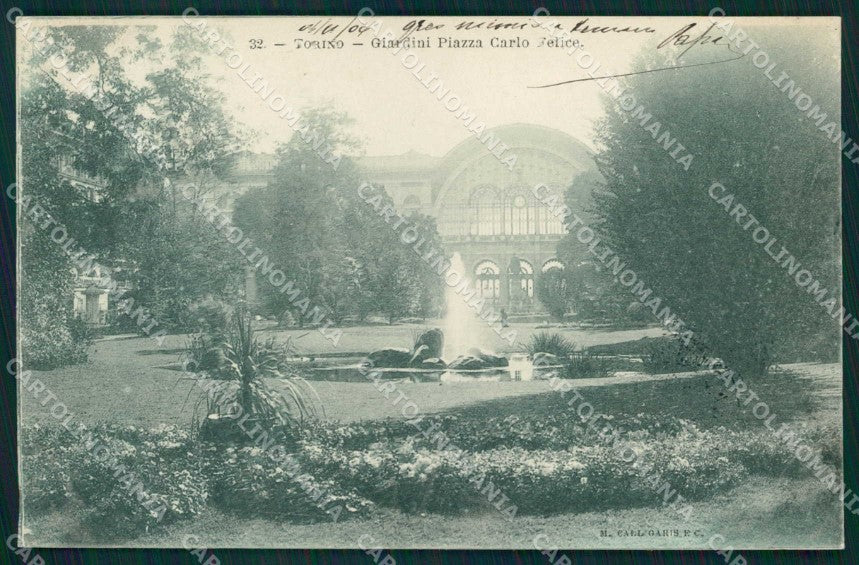 Torino Città Giardini Piazza Carlo Felice Calligaris cartolina MZ8457 – fronte