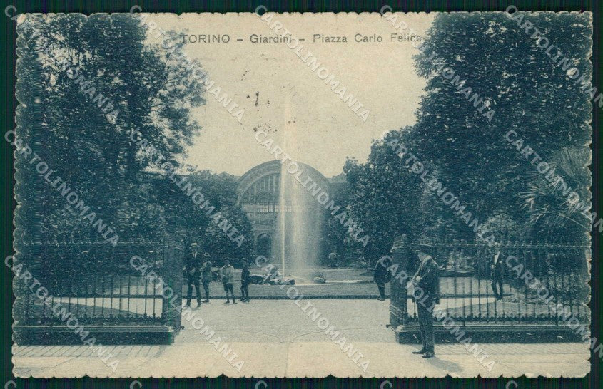 Torino Città Piazza Carlo Felice Giardini cartolina MZ8461 – fronte