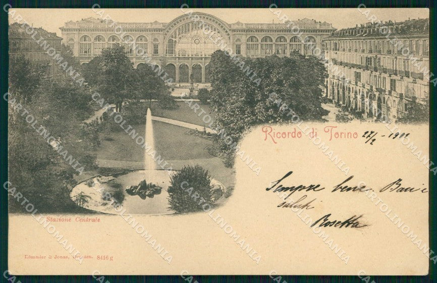 Torino Città Ricordo di Stazione Centrale Rommler 8416 cartolina MZ8464 – fronte