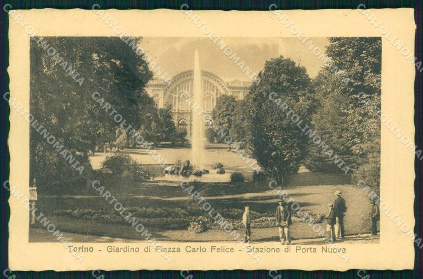 Torino Città Stazione Porta Nuova Fontana Giardini cartolina MZ8466 – fronte