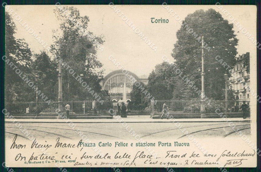 Torino Città Stazione Porta Nuova Fontana Modiano 4987 cartolina MZ8467 – fronte