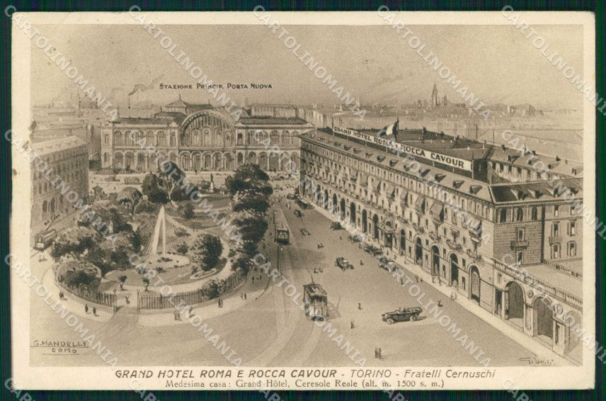 Torino Città Stazione Porta Nuova Grand Hotel Roma cartolina MZ8471 – fronte