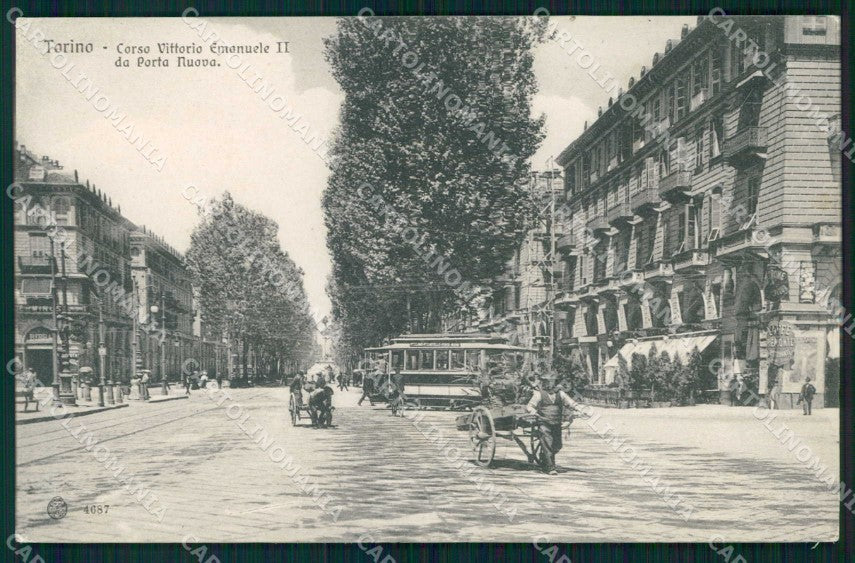 Torino Città Corso Vittorio Emanuele II Tram Brunner 4687 cartolina MZ8472 – fronte