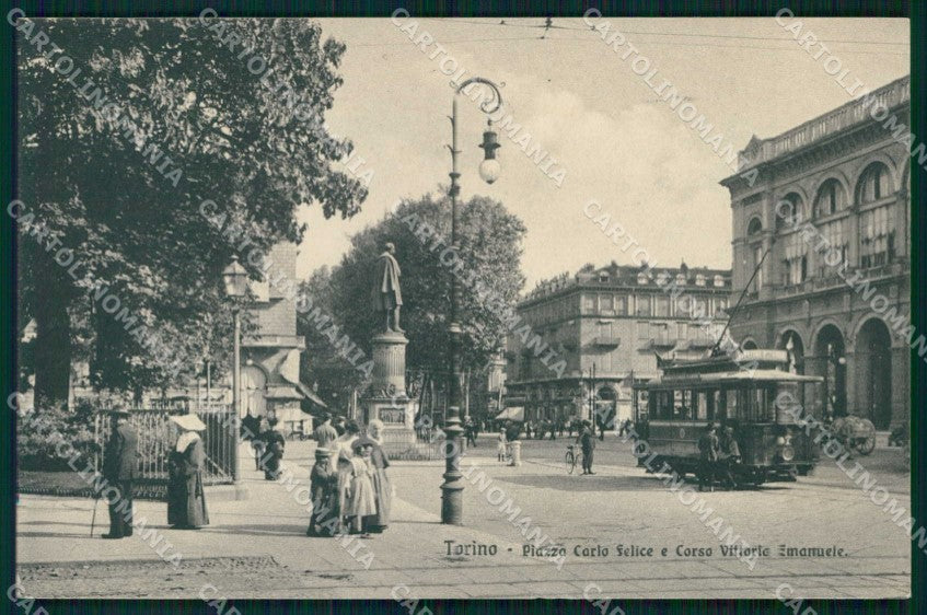 Torino Città Piazza Carlo Felice Tram Brunner 4758 cartolina MZ8483 – fronte