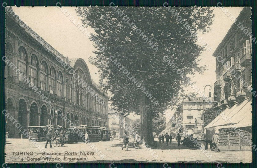 Torino Città Stazione Porta Nuova Tram Corso Vittorio Emanuele cartolina MZ8499 – fronte