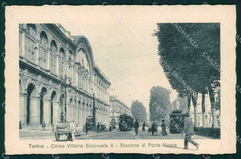 Torino Città Stazione Porta Nuova Tram Corso Vittorio Emanuele cartolina MZ8500 – fronte