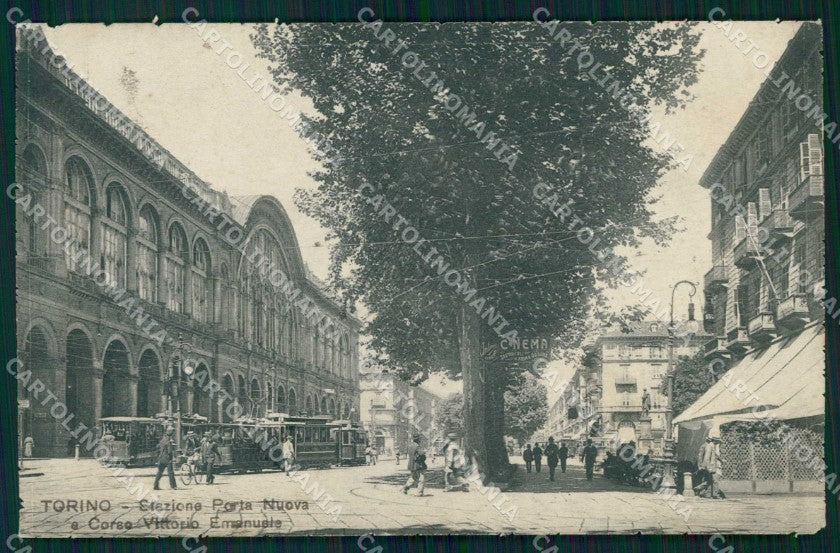 Torino Città Stazione Porta Nuova Tram Corso Vittorio Emanuele cartolina MZ8502 – fronte