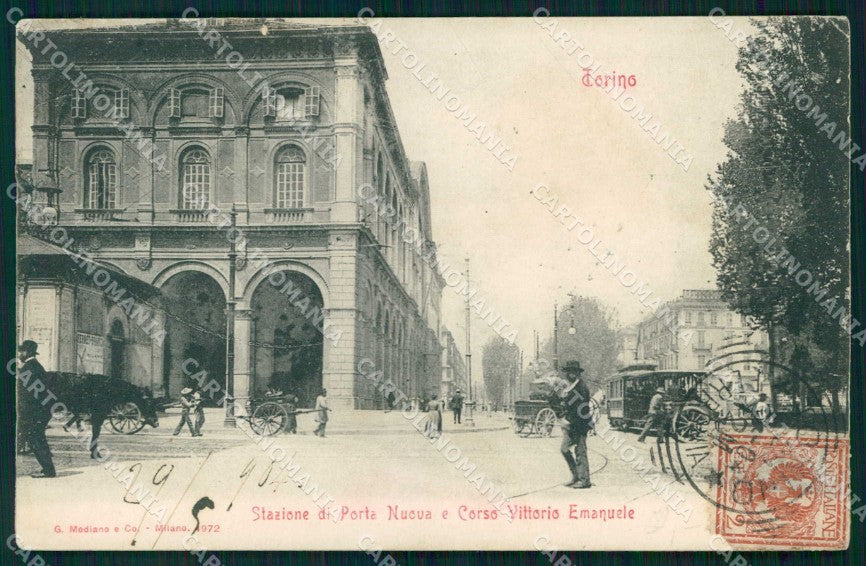Torino Città Stazione Porta Nuova Tram Modiano 4972 cartolina MZ8508 – fronte
