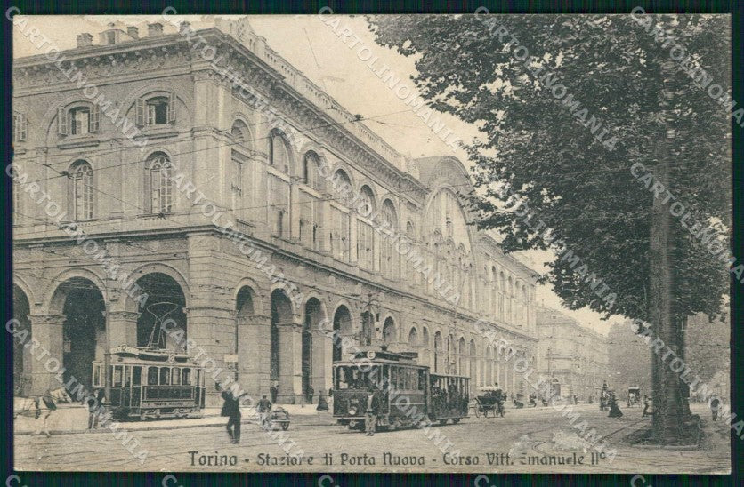 Torino Città Stazione Porta Nuova Tram ABRASA cartolina MZ8509 – fronte