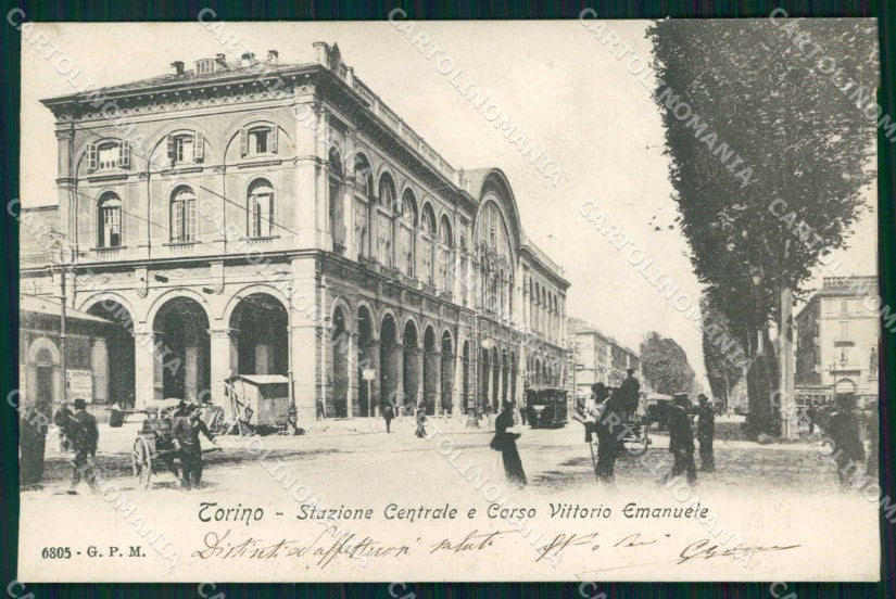 Torino Città Stazione Porta Nuova Tram Corso Vittorio Emanuele cartolina MZ8515 – fronte