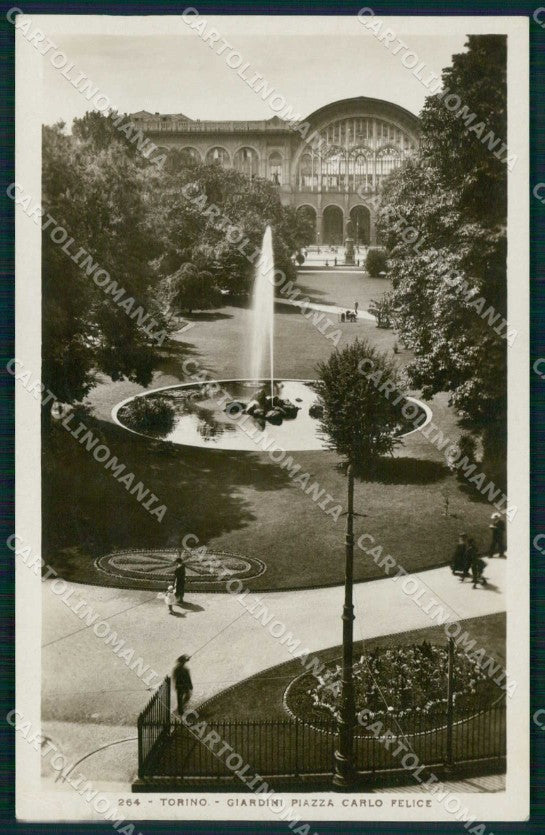 Torino Città Giardini Fontana Piazza Carlo Felice Foto cartolina MZ8519 – fronte